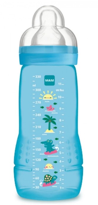 MAM Biberon Easy Active 2eme Age 330ml 6m+ Jungle Bleu